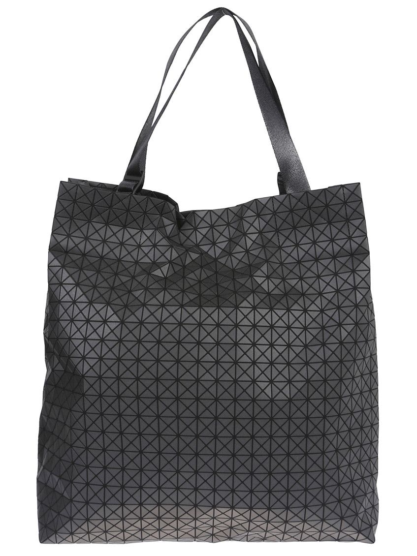 Issey Miyake Black Geometric-pattern Tote In Black