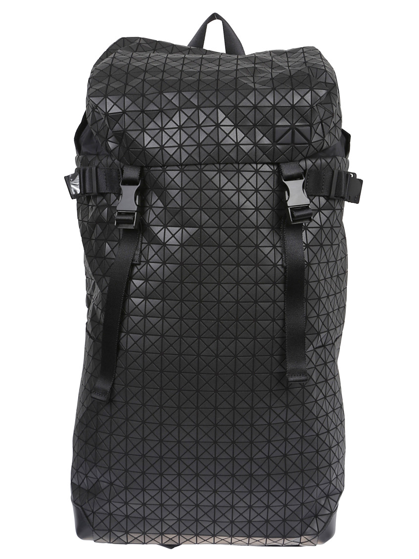 Issey Miyake Black Geometric Pattern Backpack In Black
