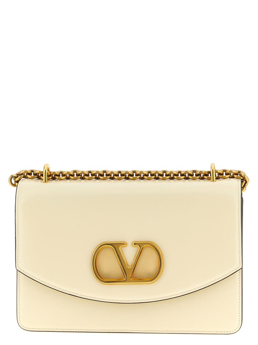 Valentino Womens Vain Small Chain-strap Leather Shoulder Bag Butter White In White