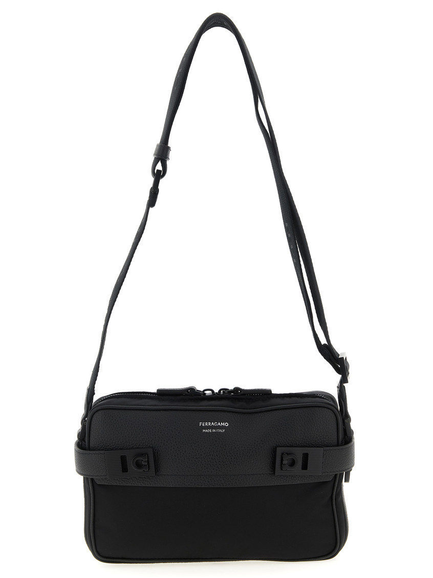 Ferragamo Modern Messenger Bag Adjustable Strap In Black