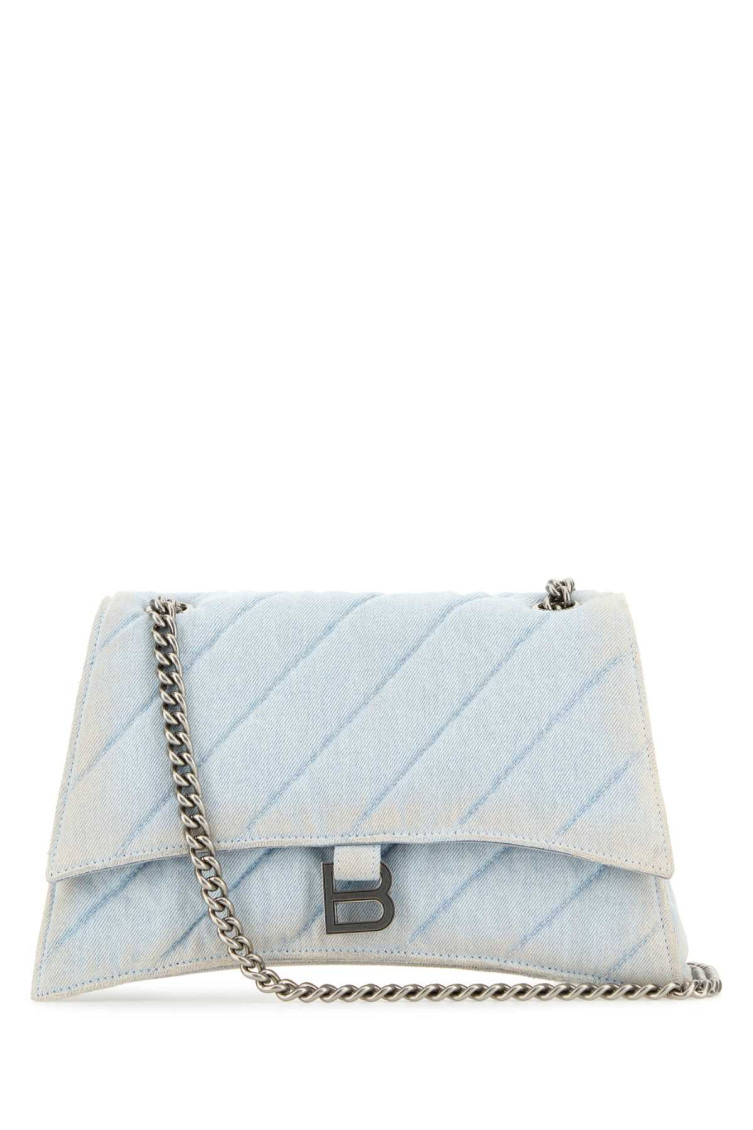 Balenciaga Light-blue Crush M Shoulder Bag In Light Blue
