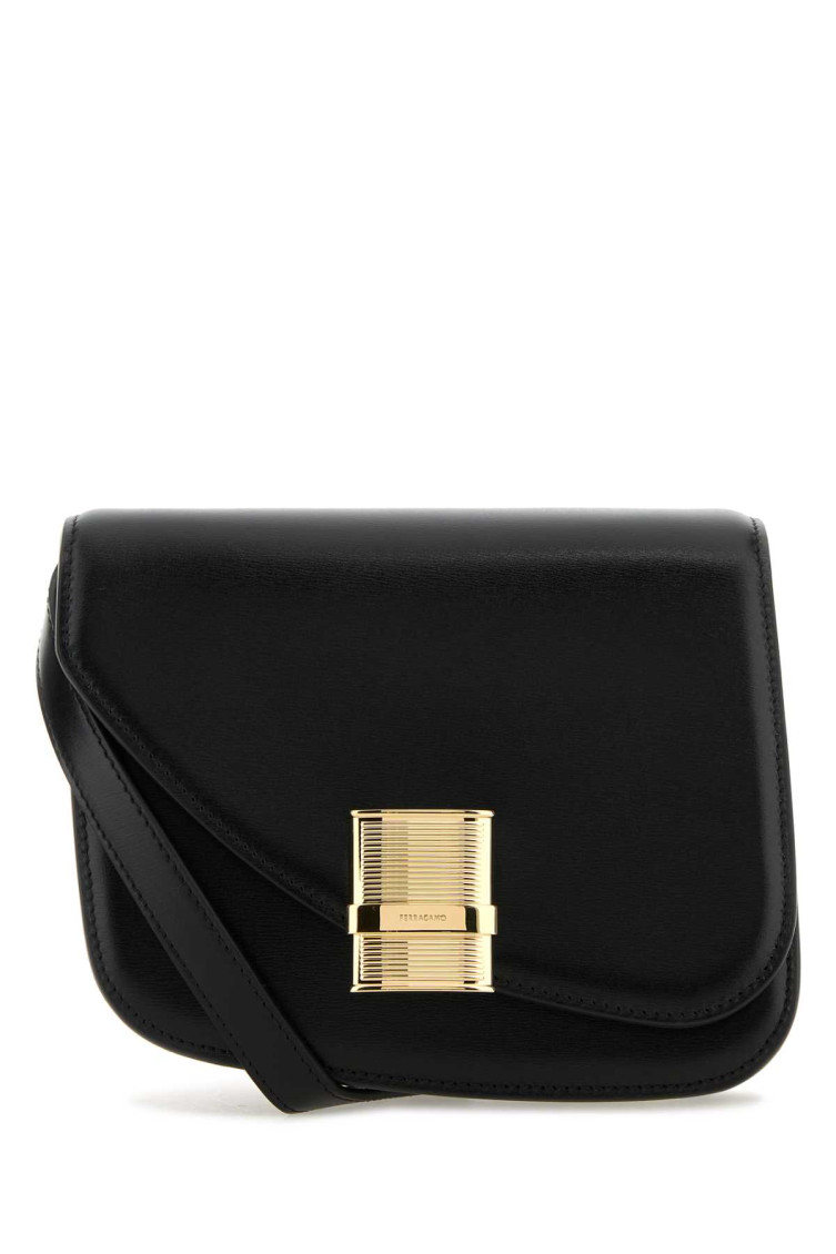 Shop Ferragamo Black Leather Crossbody Bag