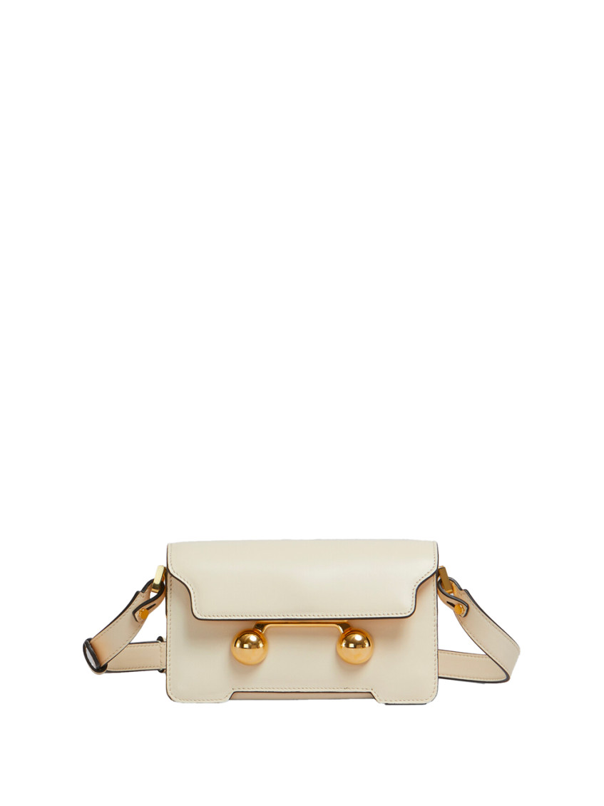 Marni Cream Leather Trunkaroo Mini Shoulder Bag In White