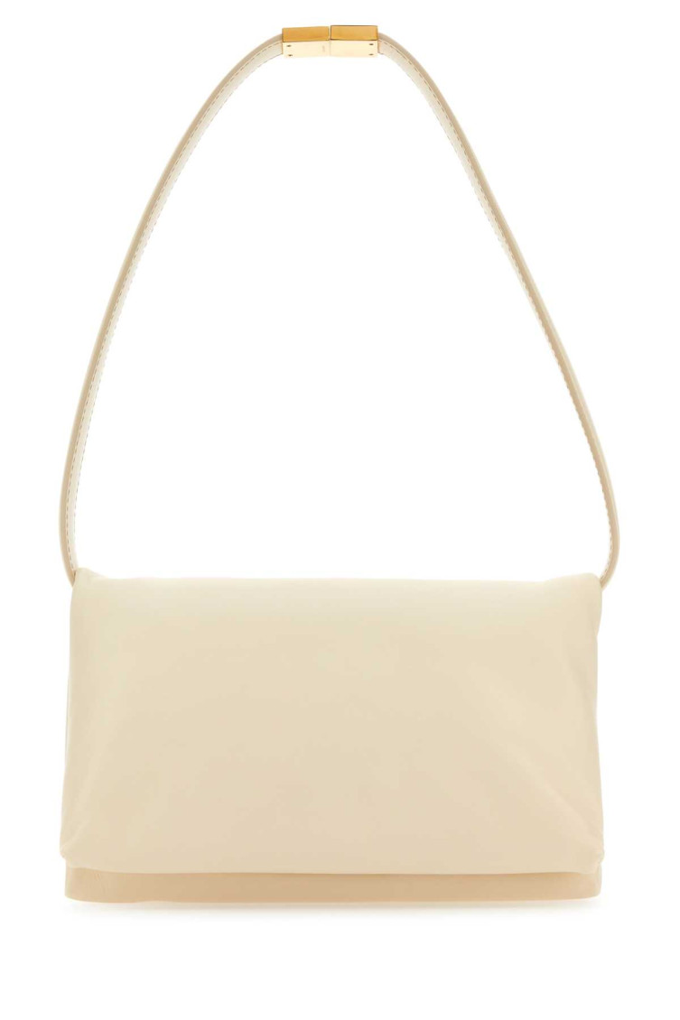 Marni Women Ivory Leather Prisma Shoulder Bag In White