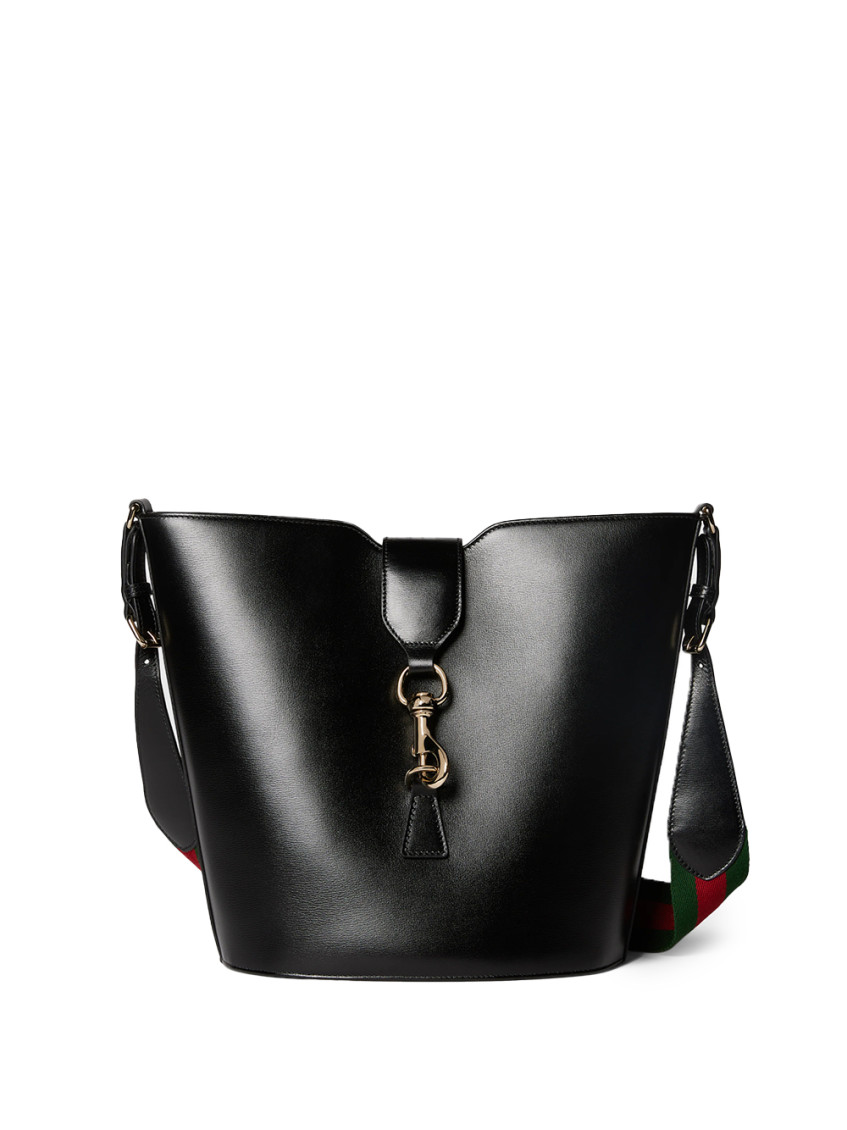 Gucci Black Logo Medium Shoulder Bag In Black