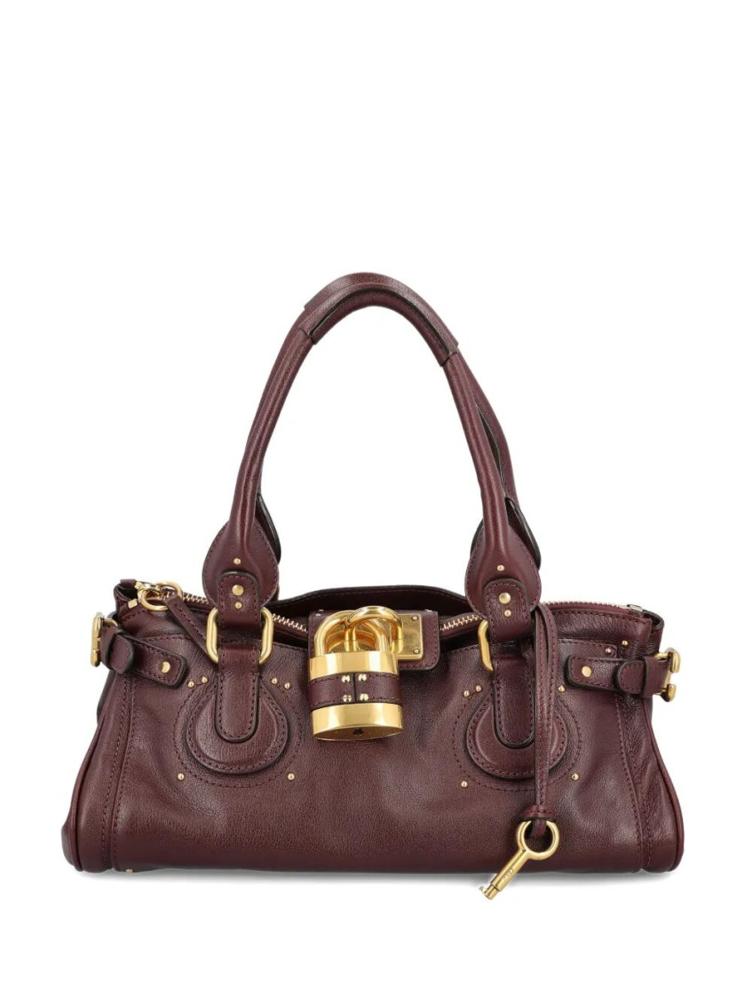 Chloé Maroon Paddington Shoulder Bag In Burgundy
