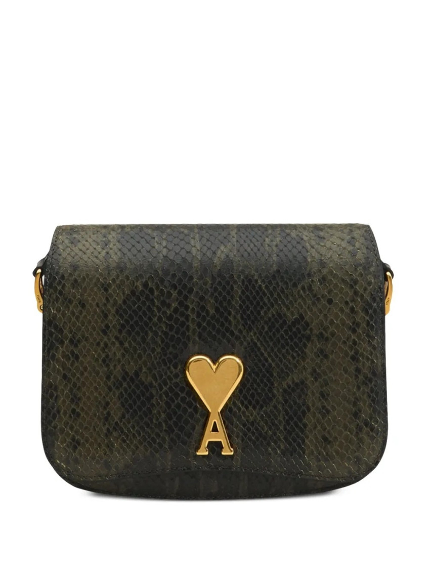 Ami Alexandre Mattiussi Olive Logo Crossbody Bag In Multi