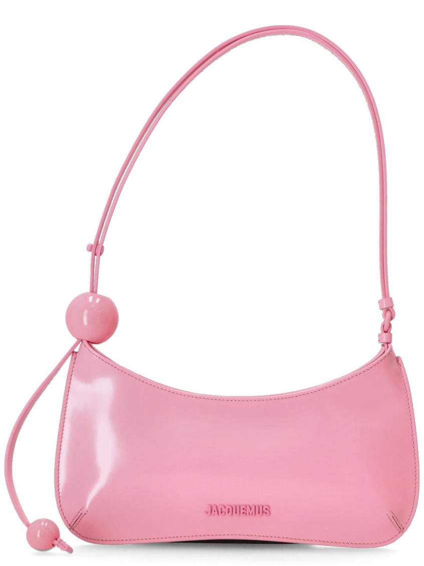 Jacquemus Le Bisou Perle Leather Shoulder Bag In Pink