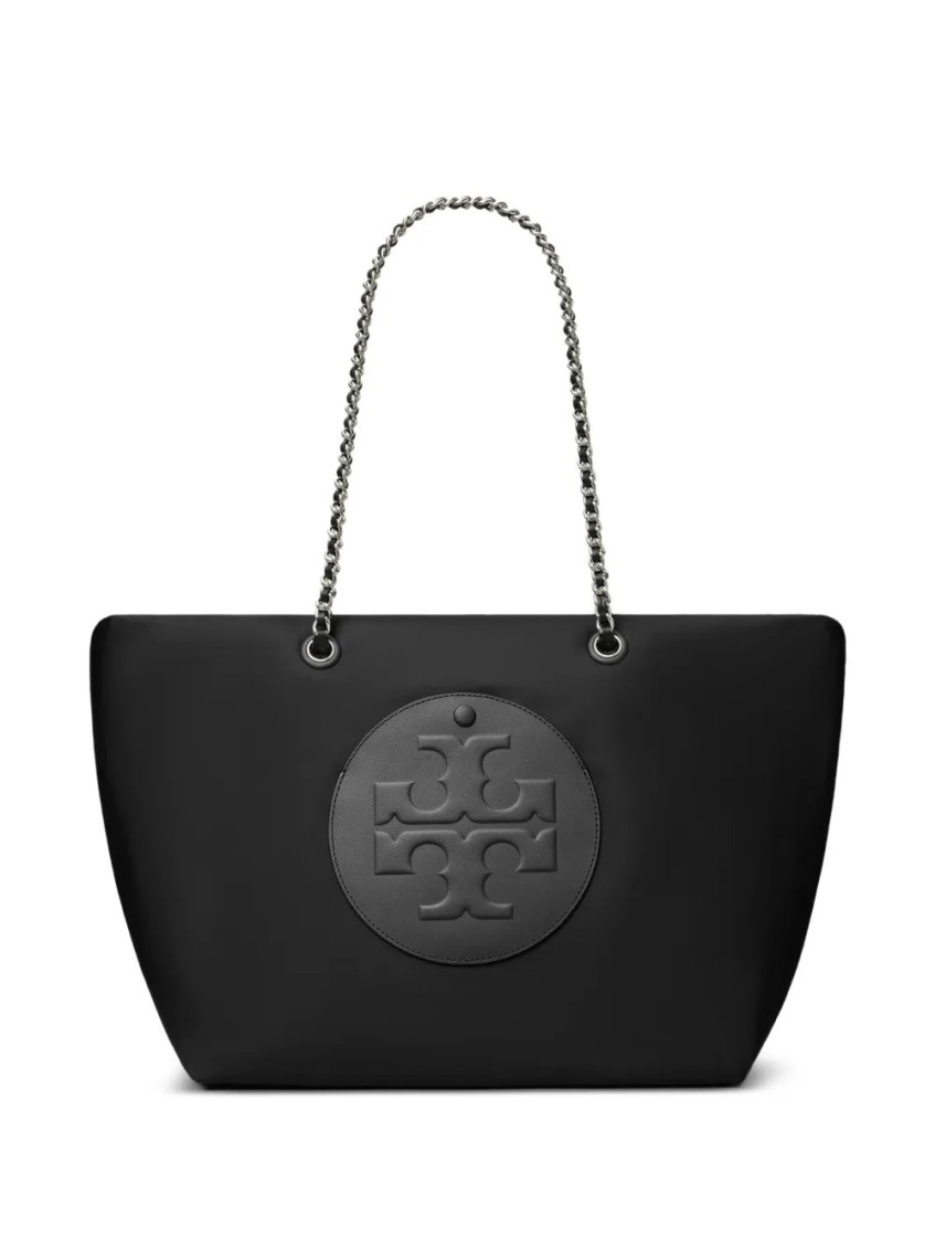 Tory Burch Ella Chain Nylon Tote Bag In Black