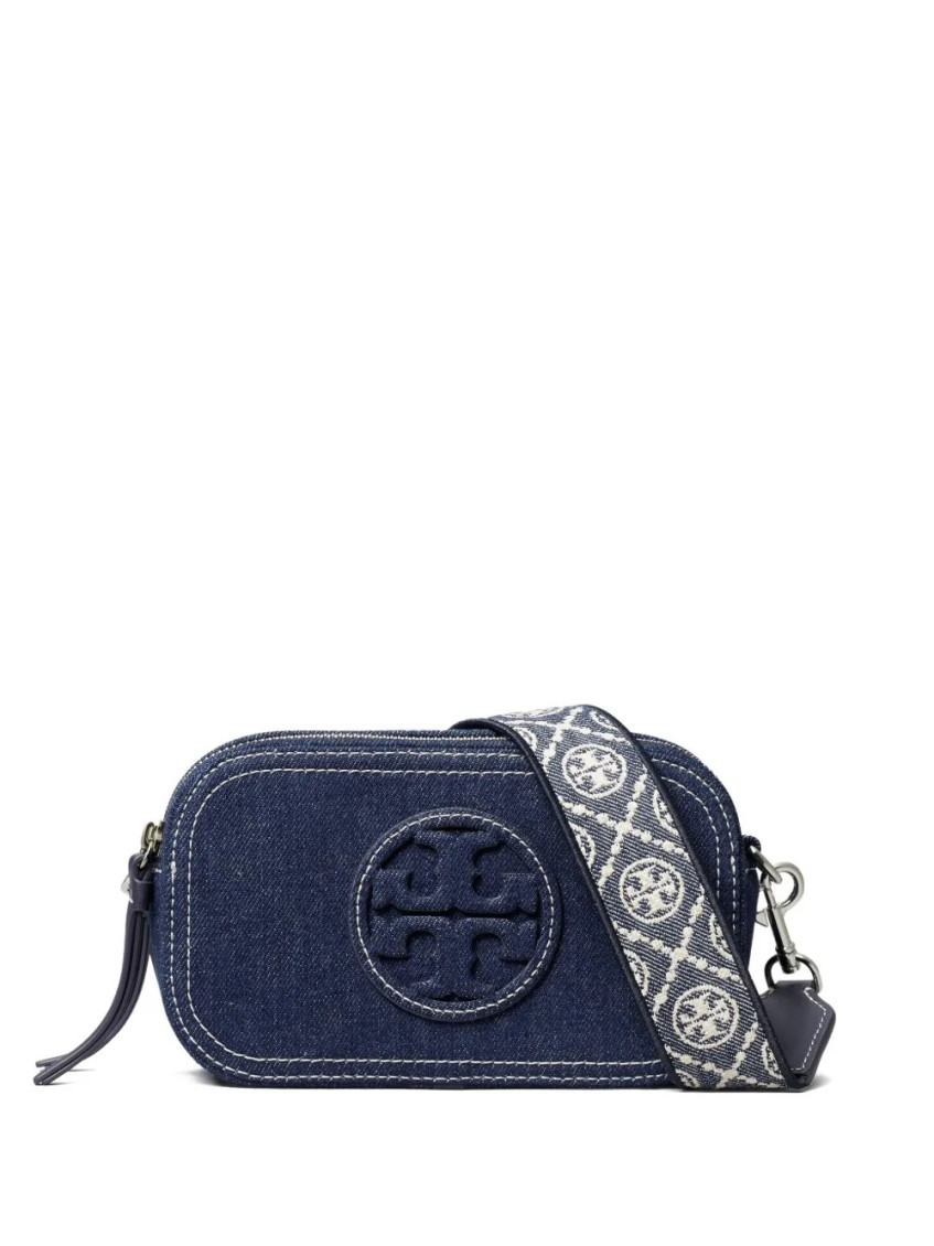 Tory Burch Royal Navy Miller Mini Crossbody Bag In Blue