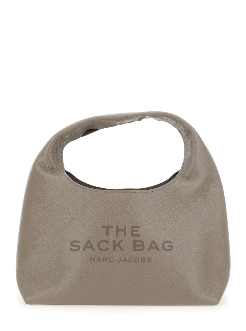 Marc Jacobs 'the Sack' Grey Shoulder Bag With Embossed Logo In Gray