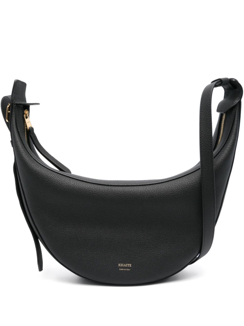 Khaite Augustina Small Leather Crossbody Bag In Black