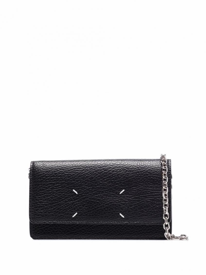 Maison Margiela Women's Four Stitches Chain Wallet In Black