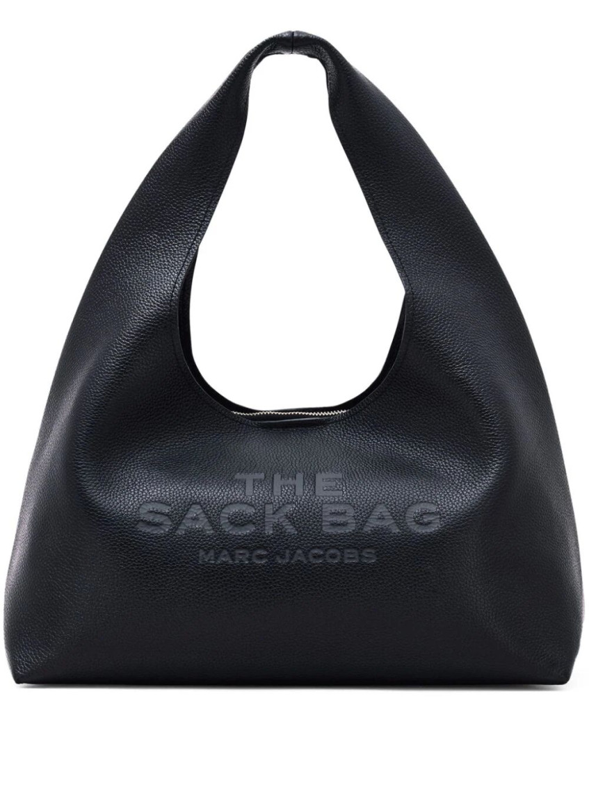 Marc Jacobs Soft Textured Leather Slouchy Bag With Rounded Handle In Black