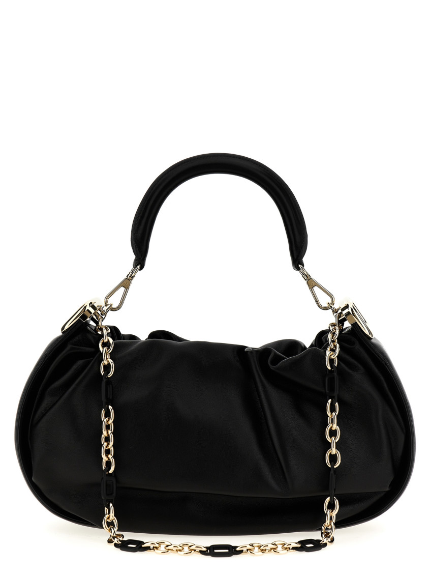 Roger Vivier Women Viv Choc Medium Leather Hobo Bag In Black