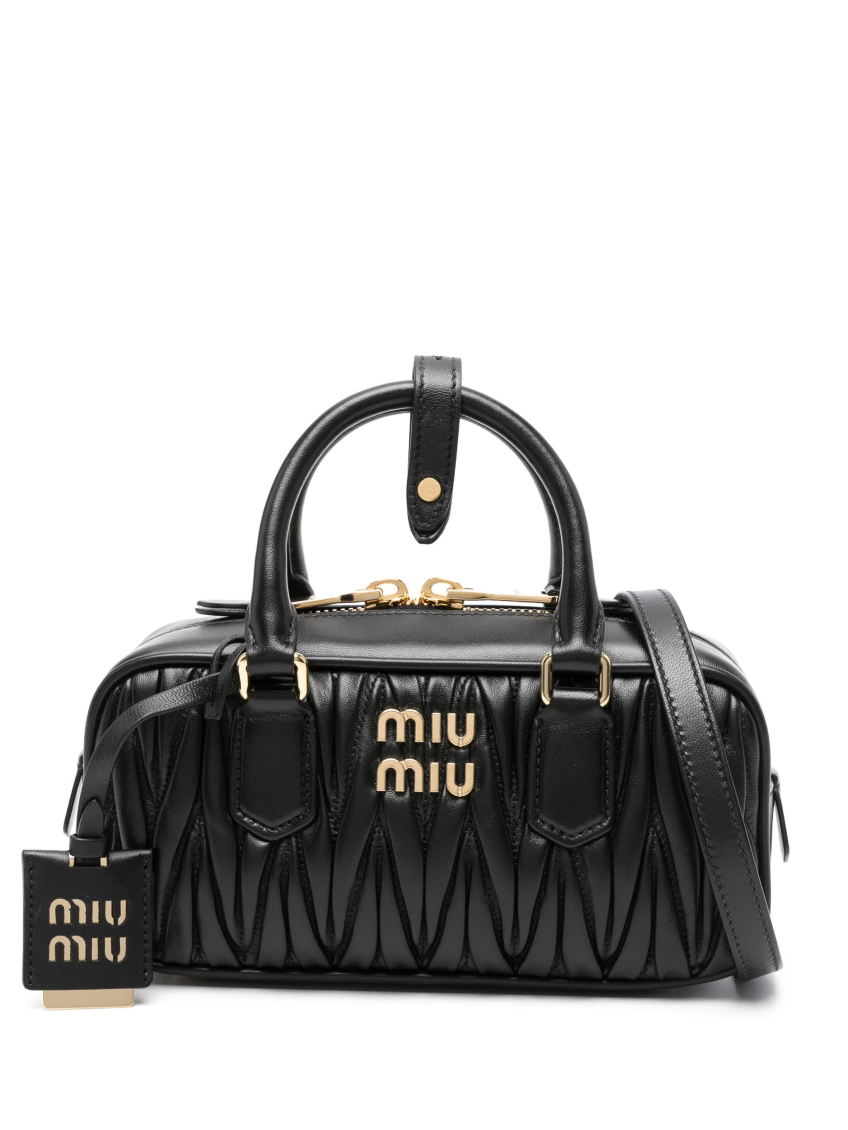 Miu Miu Black Arcadie Handbag In Black