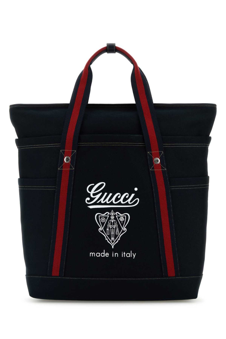 Gucci Navy Blue Printed Tote