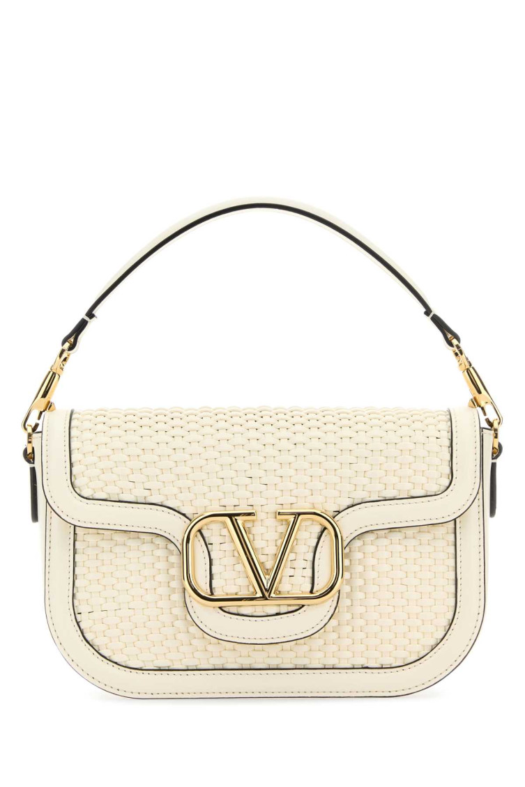 Valentino Women's Ivory Leather Alltime Shoulder Bag In White