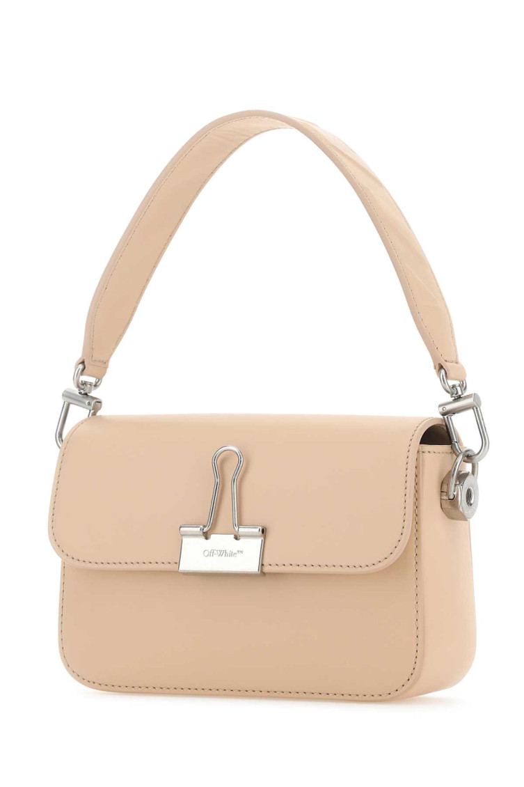 トートバッグ OFF WHITE Light Pink Leather Small Plain Binder Handbag Off-White Light pink leather small Plain Binder handbag for