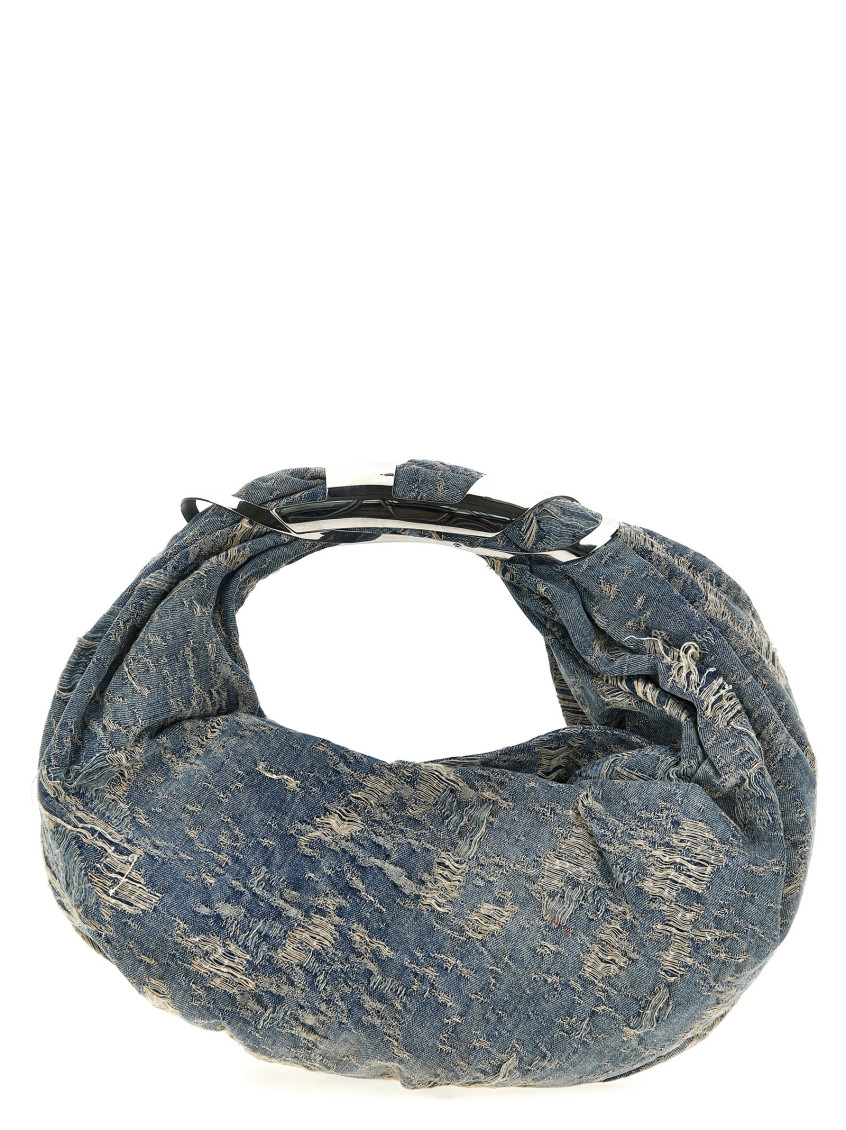 Diesel Women Denim Grab-d Hobo Shopping Bag In Blue