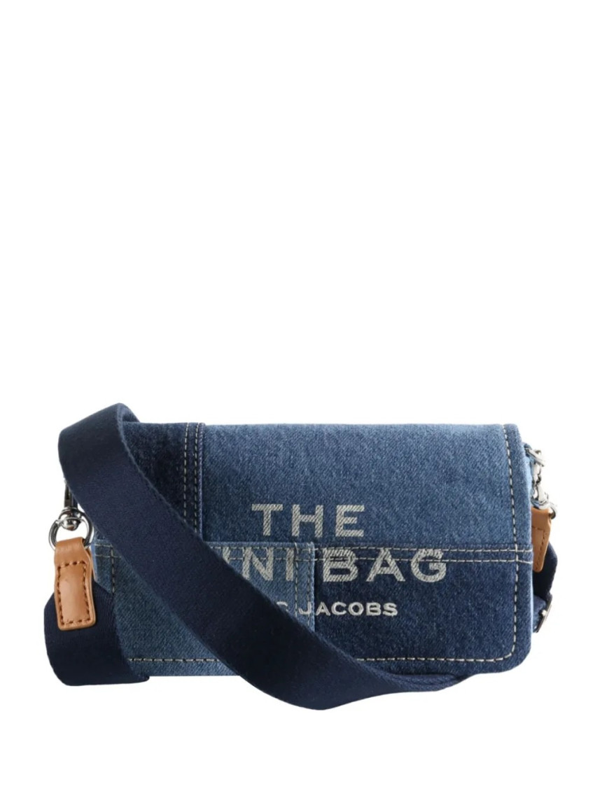 Marc Jacobs Denim Logo Mini Crossbody Bag In Blue