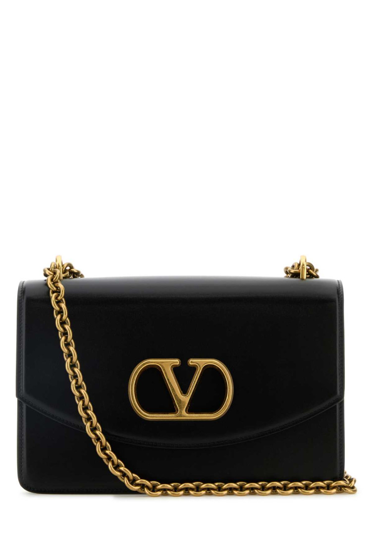 Valentino Garavani Garavani Vain Shoulder Bag In Shiny Calfskin Woman Black Uni In Black