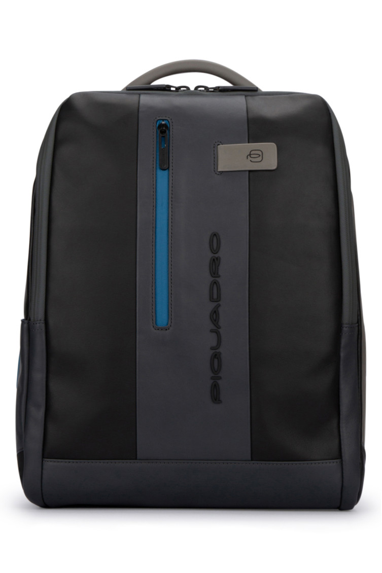 Piquadro Black Embroidered-logo Backpack In Black