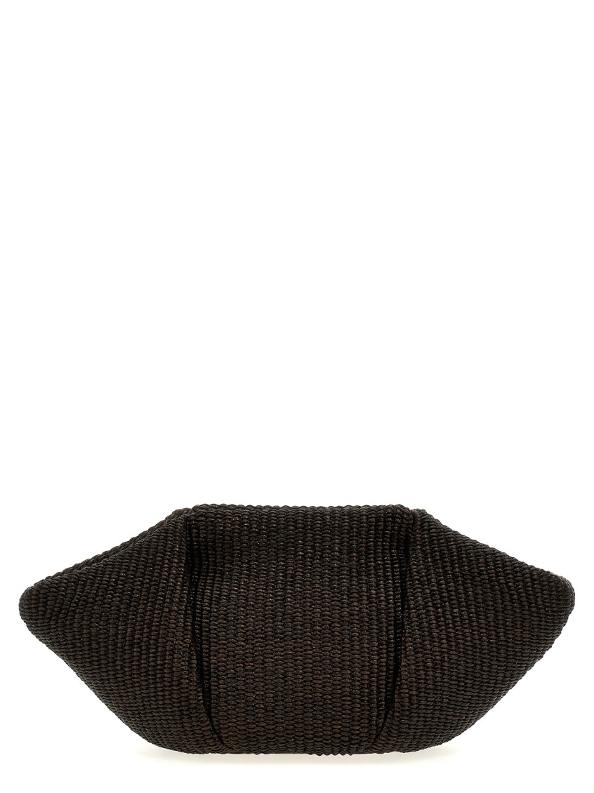 BRUNELLO CUCINELLI DARK BROWN WOVEN CLUTCH 