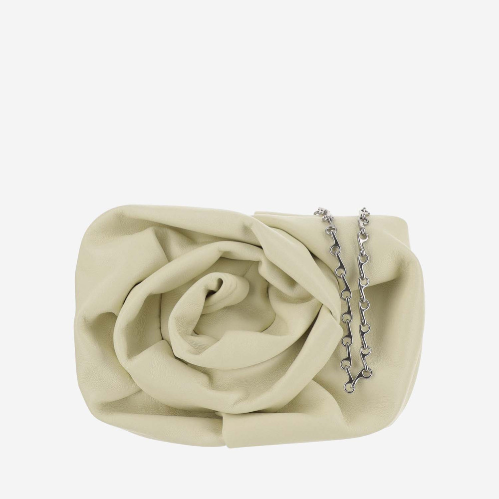 Burberry Beige Rose Clutch Bag In Gray