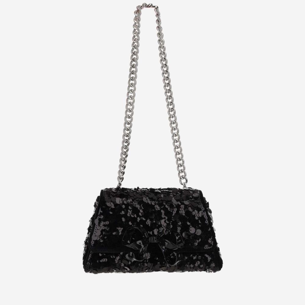 Self-portrait Mini Bag With Bow In Black