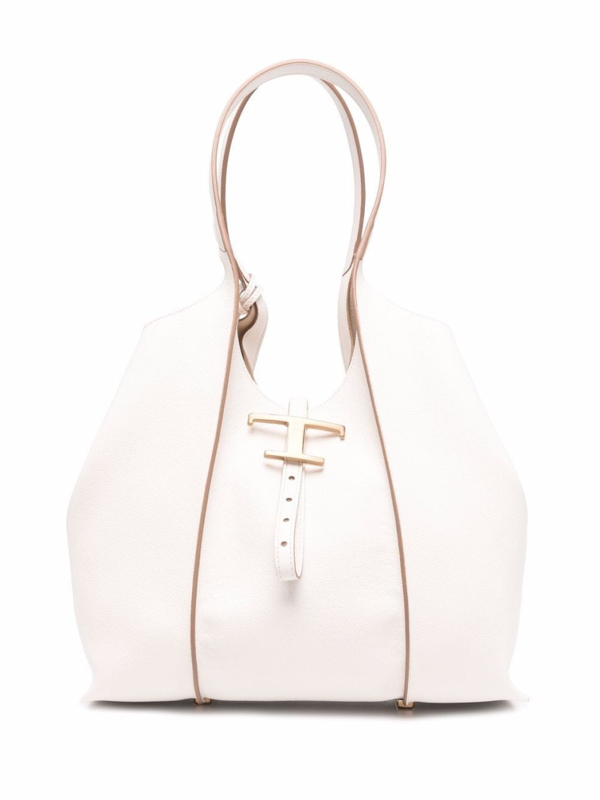 TOD'S WHITE LEATHER TOTE BAG