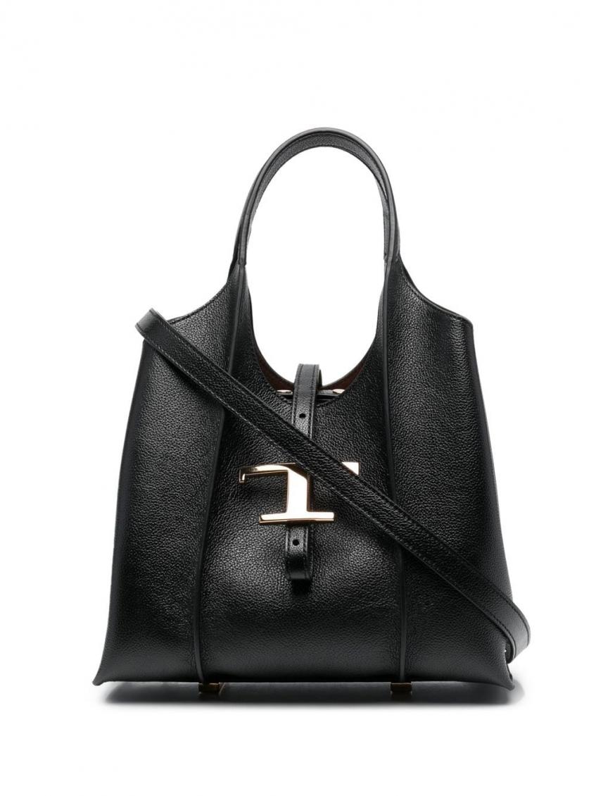 Tod's Borsa Tote Timeless Con Placca Logo In Black