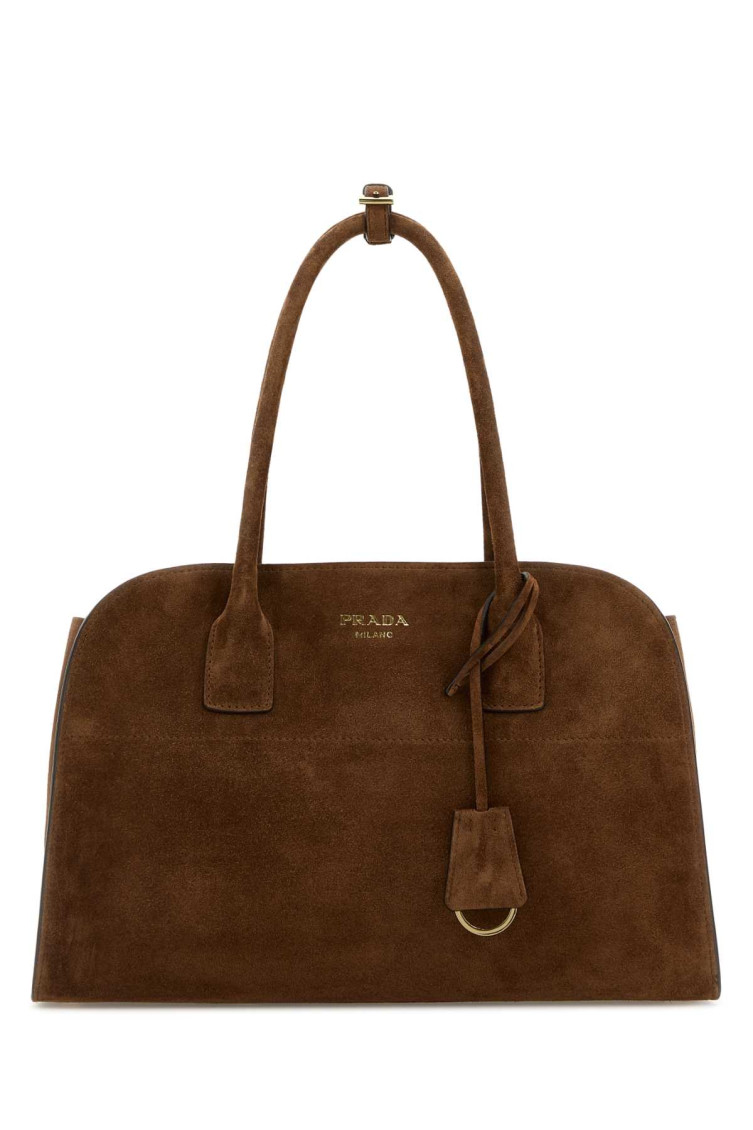 Prada Medium Structured Shopping Bag With Suede Finish