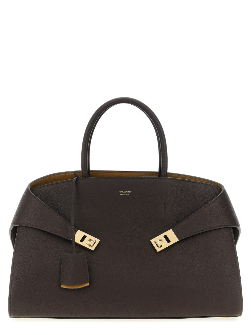 Ferragamo Structured Handbag With Gold-tone Hardware