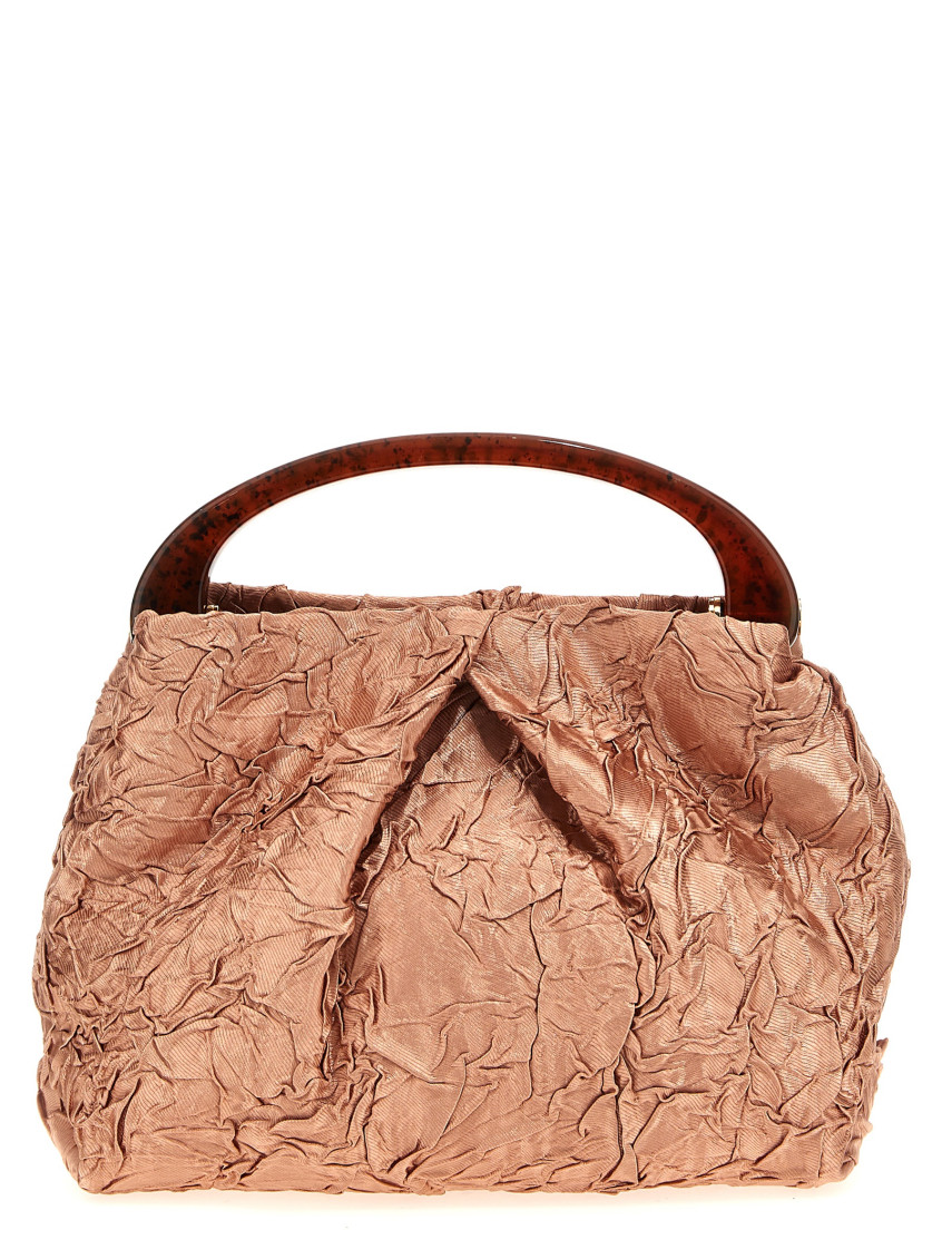 Shop Dries Van Noten Pink Crinkled Effect Crossbody Bag