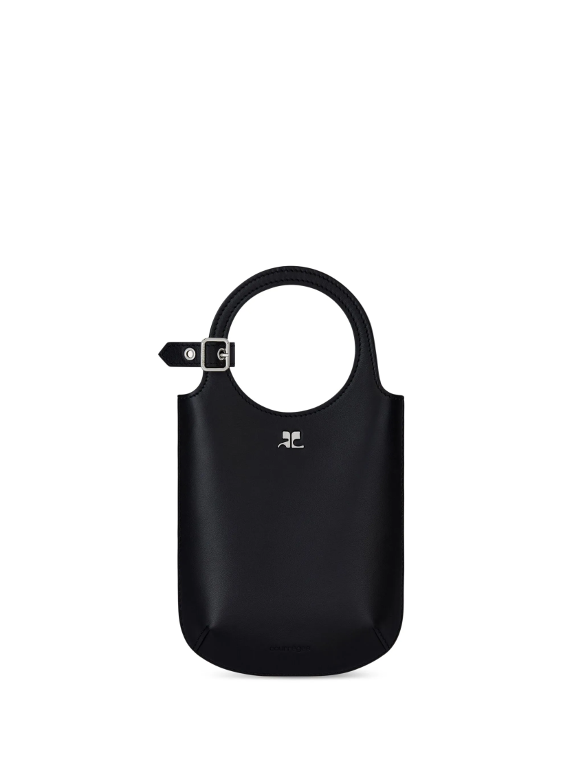 Courrèges Black Slim Holy Crossbody Bag In Black