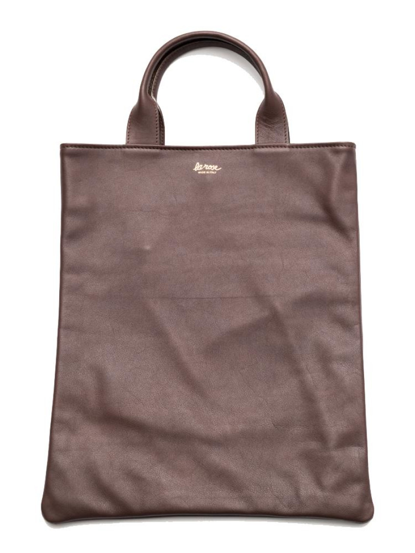 La Rose Dark Brown Logo Tote