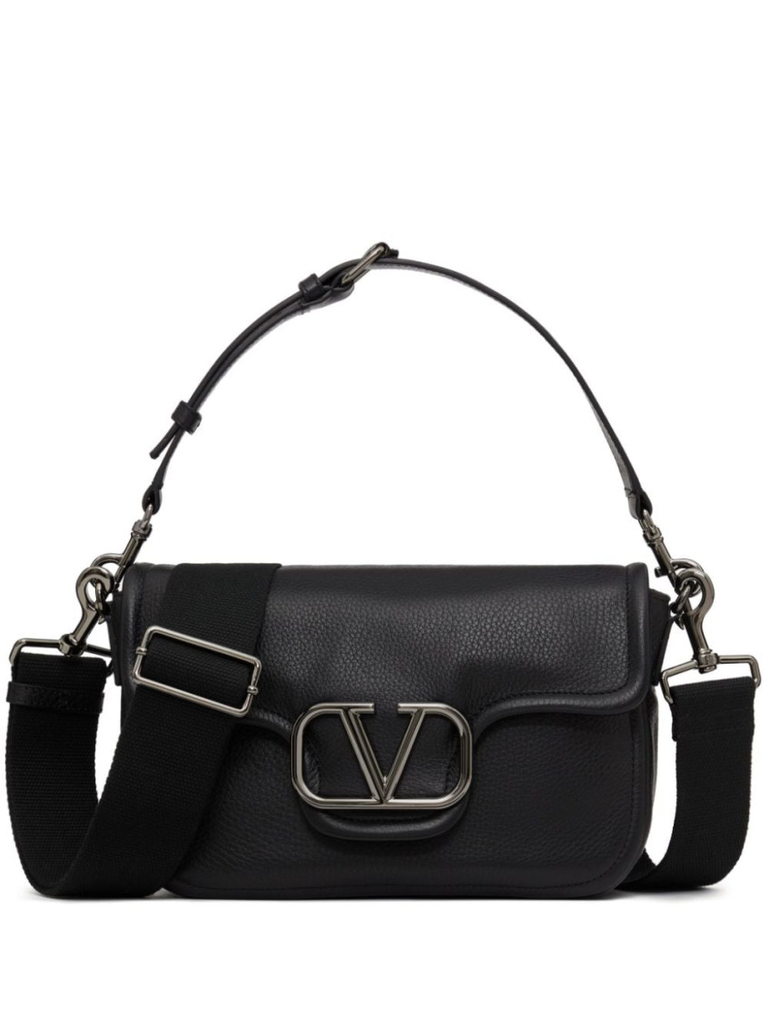 Valentino Garavani Black V logo Crossbody Bag for Men Online
