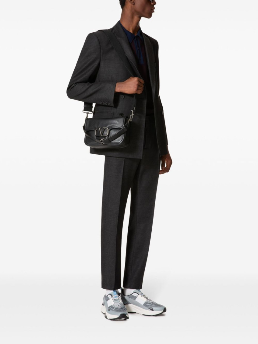 Valentino Garavani Black V logo Crossbody Bag for Men Online