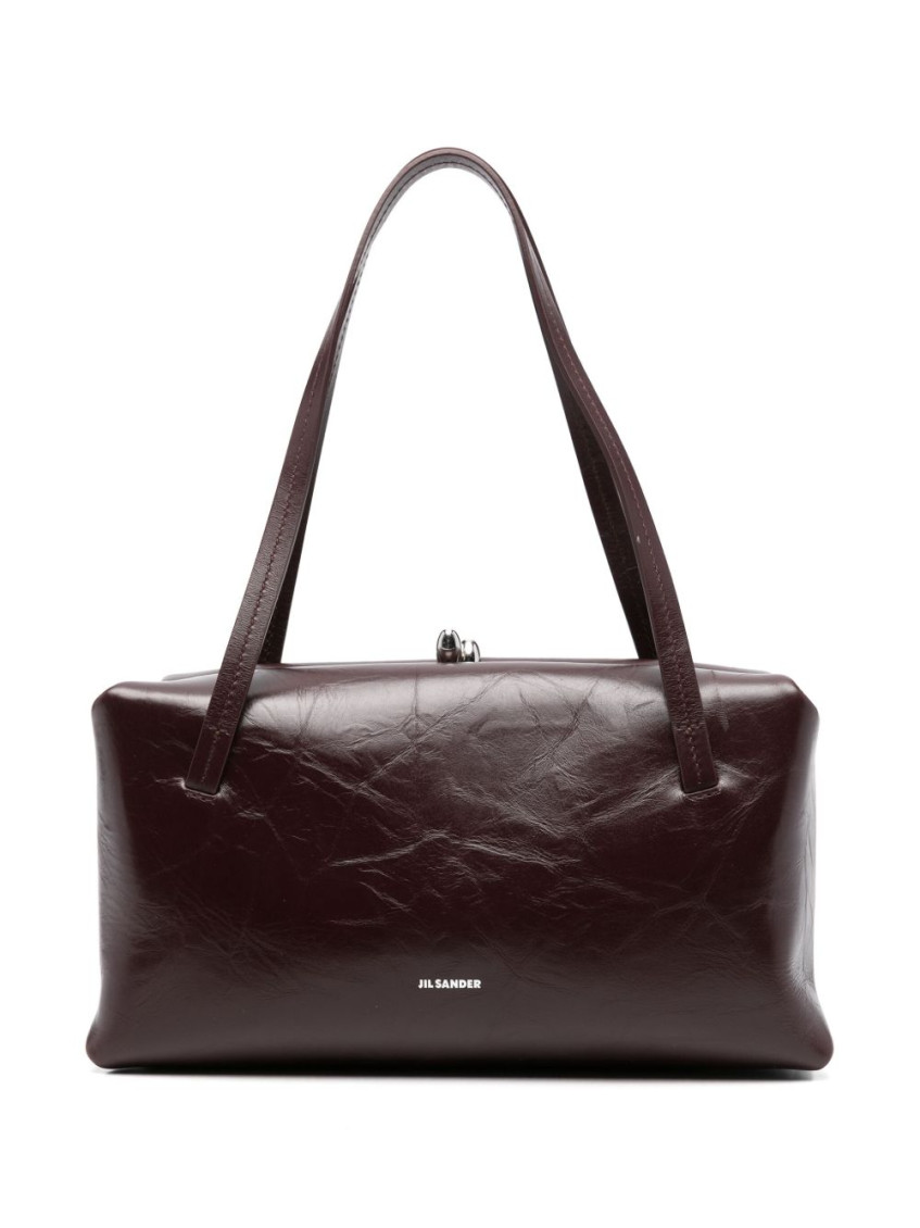 Jil Sander Maroon Goji Small Shoulder Bag In Burgundy