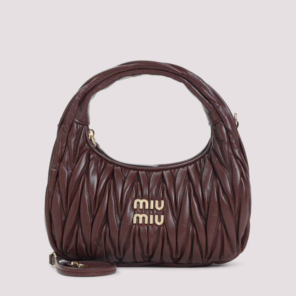 Miu Miu Bordeaux Wander Shoulder Bag In Burgundy