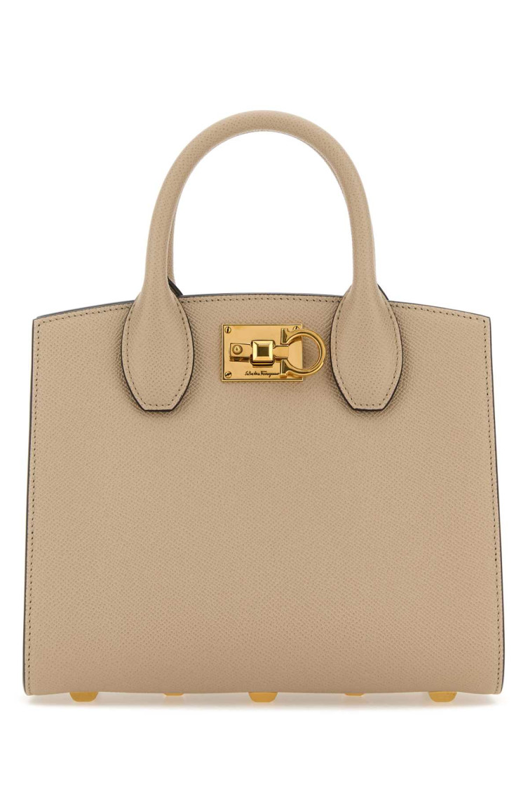 Ferragamo Beige The Studio Small Satchel Bag In Beige