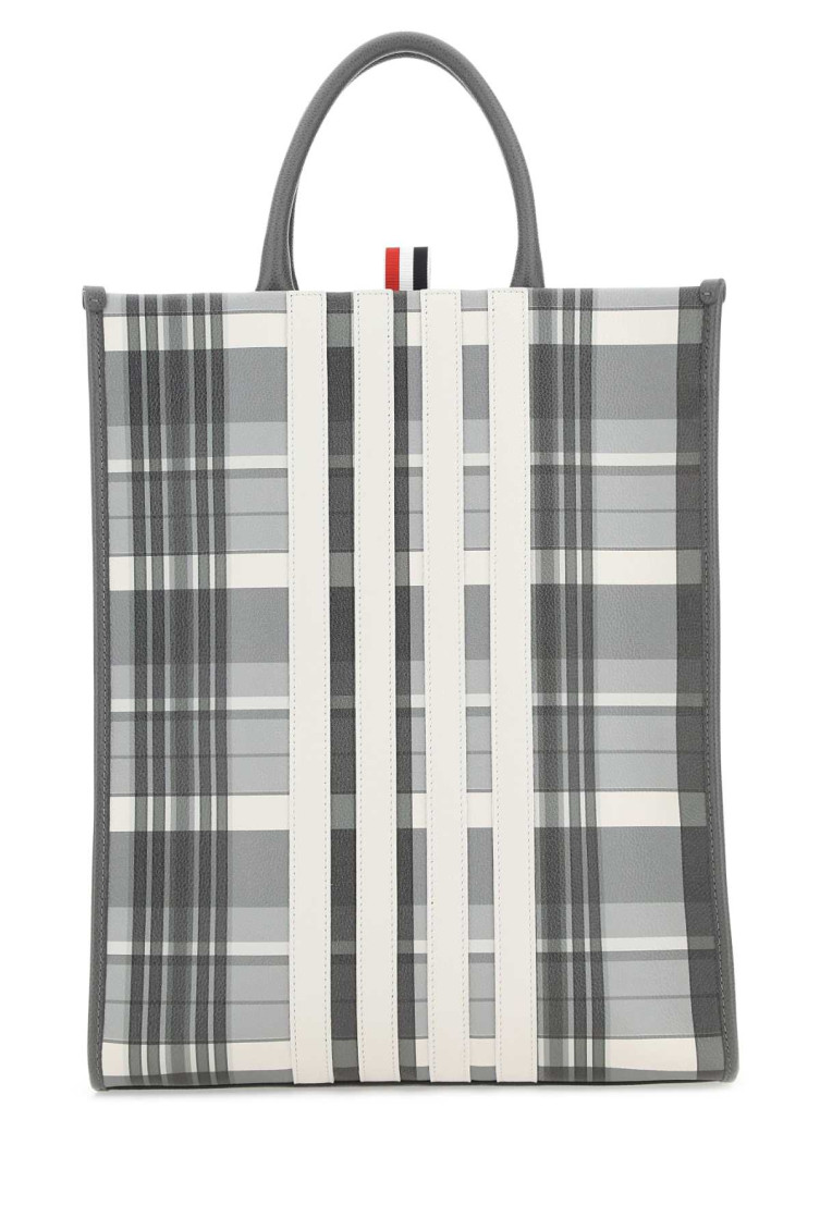 Thom Browne Grey 4-bar Stripe Tote Bag In Grey