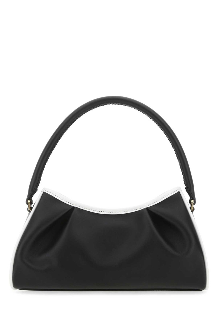 Elleme Two-tone Leather Dimple Moon Shoulder Bag In Multicolor