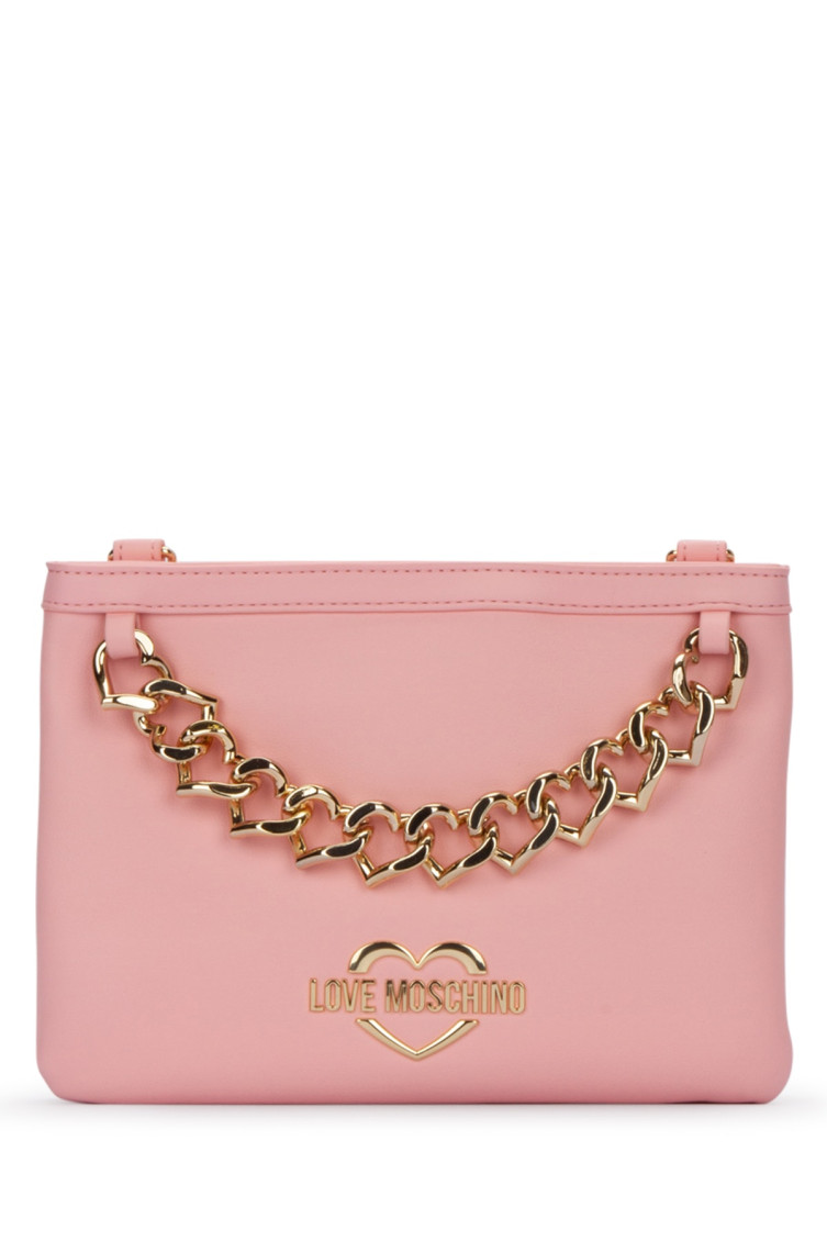 Love Moschino Chain Detail Structured Cross-body Bag In Light Pink