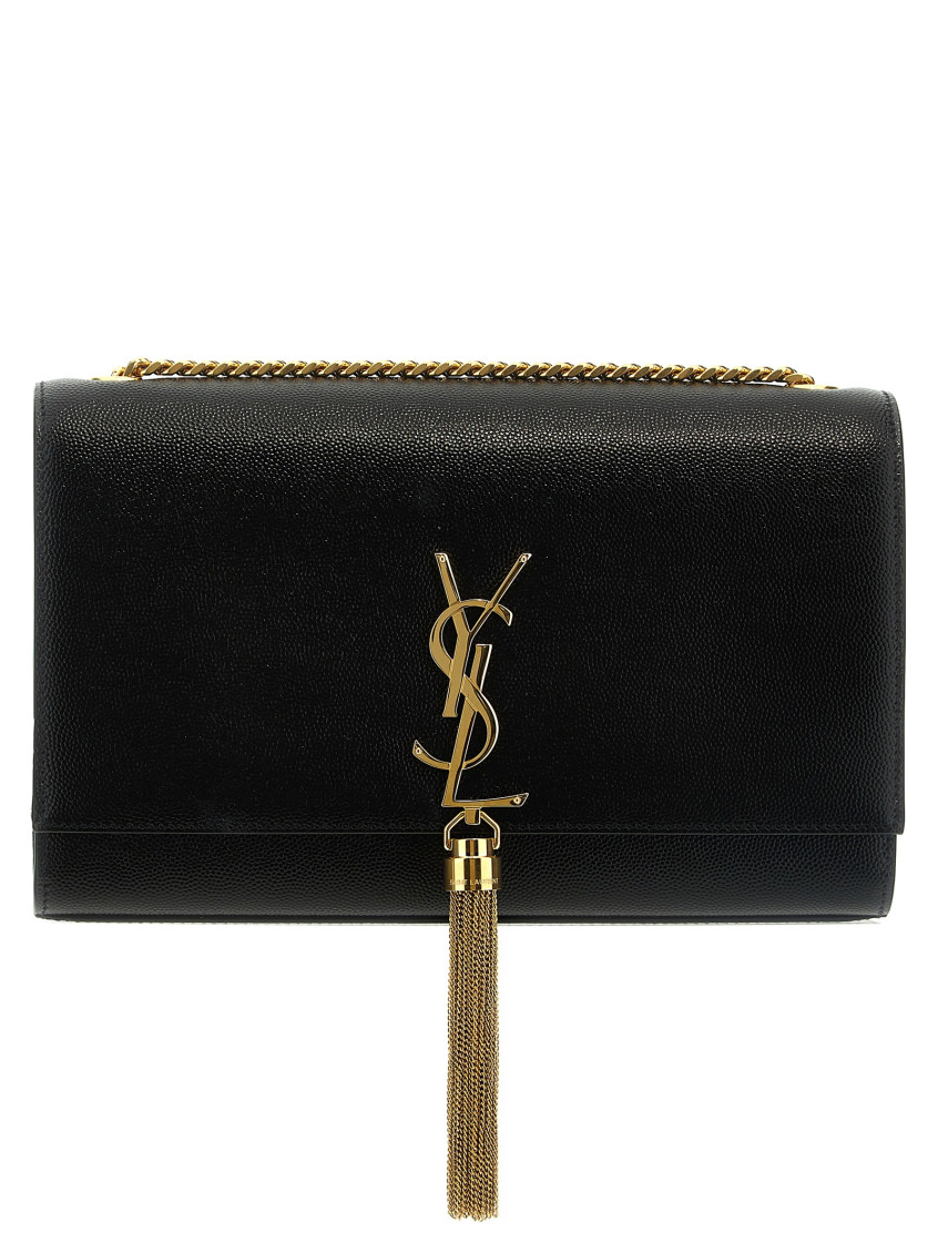 Saint Laurent Kate Tassel Medium Leather Shoulder Bag In Black