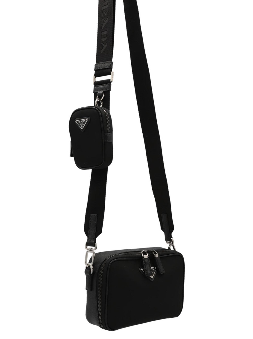 Prada Black Logo Crossbody Bag for Men Online India at