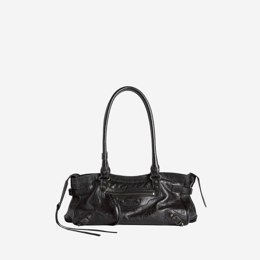 Balenciaga Women Le City East West Shoulder Bag In Black