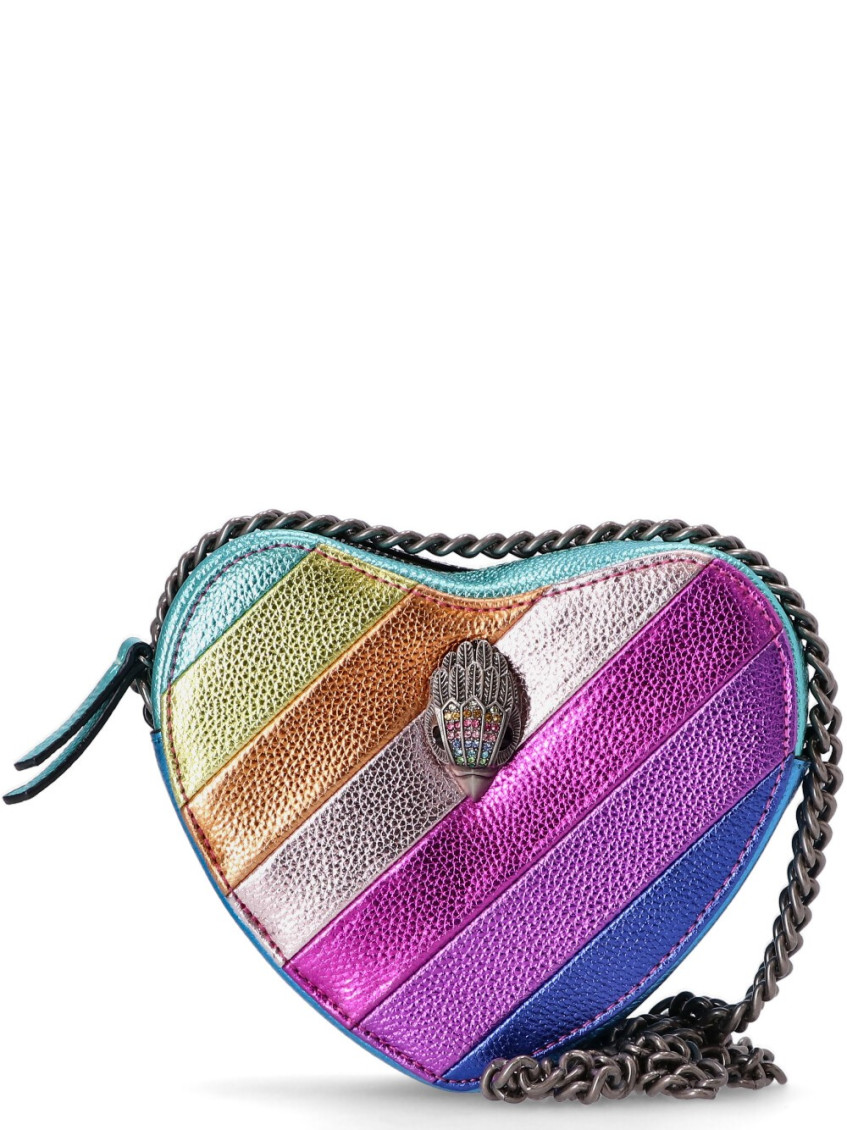 Kurt Geiger Rainbow Shop Mini Kensington Heart Crossbody Bag In Blue