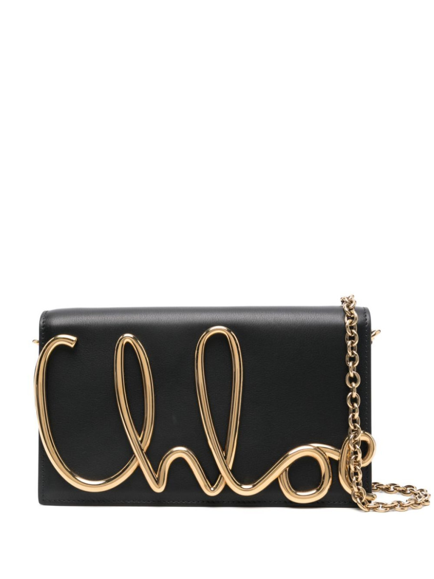 Chloé Chloe Womens Black Brand-plaque Leather Cross-body Bag In Black